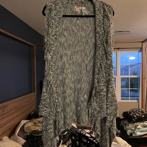 Knit fringe vest